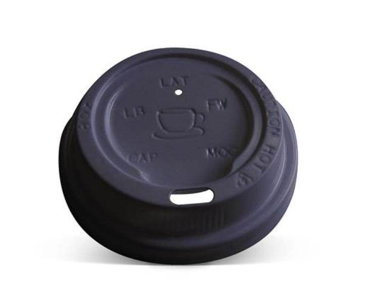 Coffee Cup Lid 6/8/10oz - 80mm Black 1000pc - Pakio