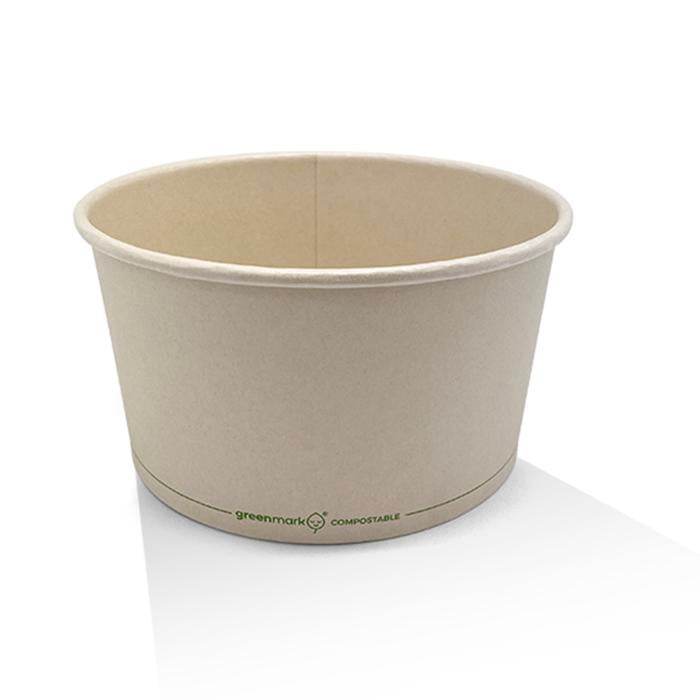 8oz Compostable Paper Ice Cream Cups with BIOPBS Coating 1000pcs/ctn - Pakio