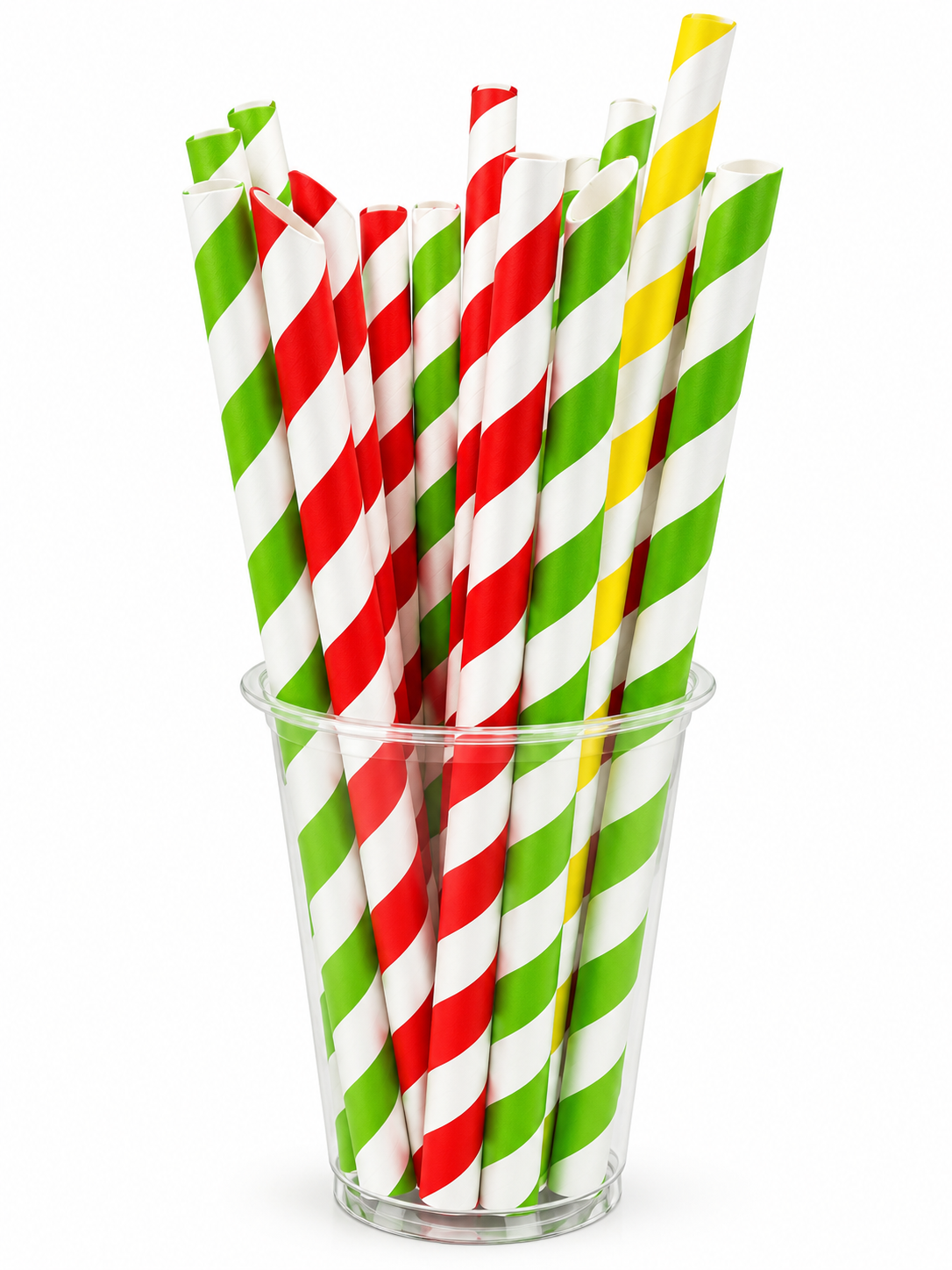 210mm Colourful Striped Paper Straw 4Ply 6mm 2000pc/ctn