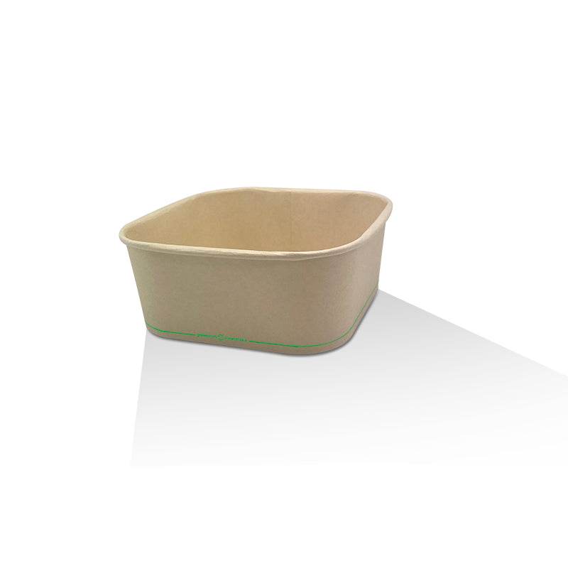 1200ml Bamboo Paper Square Container 300pc/ctn - Pakio