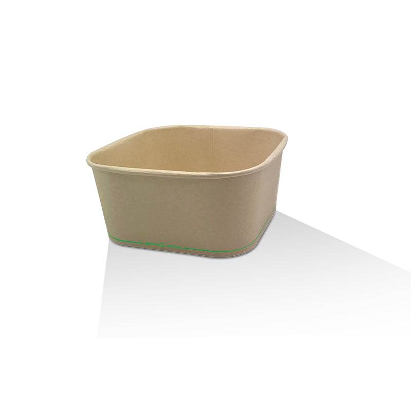 1400ml Bamboo Paper Square Container 300pc/ctn - Pakio