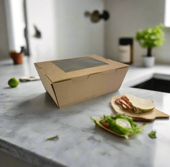 Small Lunch Box w/t PLA Window 200pc/ctn - Pakio