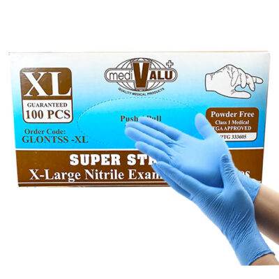 Blue Powder Free Nitrile Gloves - X-Large 1-10pk - Pakio