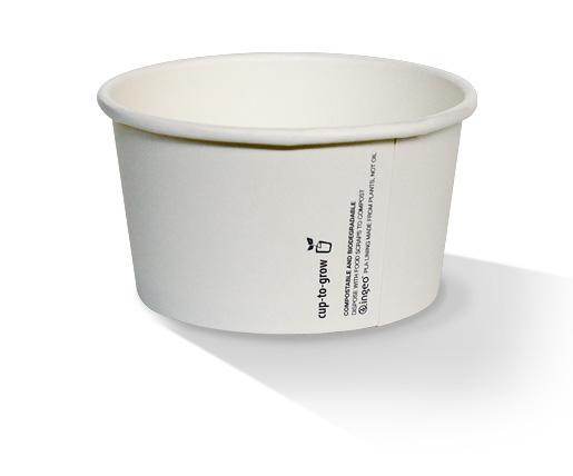 PLA Coated Plain Paper Bowl 16oz 500pc/ctn - Pakio