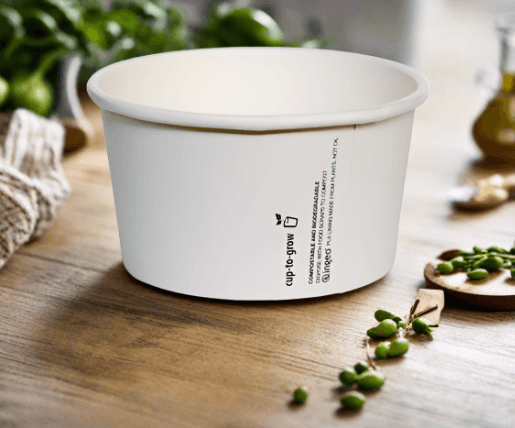 PLA Coated Plain Paper Bowl 16oz 500pc/ctn - Pakio