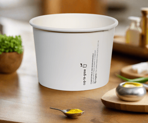 PLA Coated Plain Paper Bowl 24oz 500pc/ctn - Pakio
