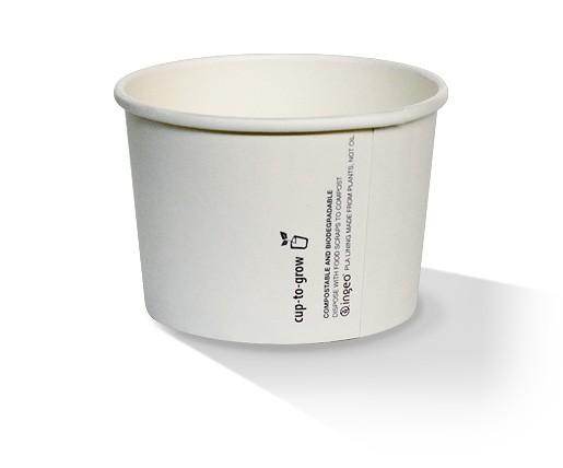 PLA Coated Plain Paper Bowl 8oz - Premium Food Containers for Sustainable Packaging (1000pc/ctn)