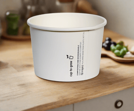 PLA Coated Plain Paper Bowl 8oz - Premium Food Containers for Sustainable Packaging (1000pc/ctn)