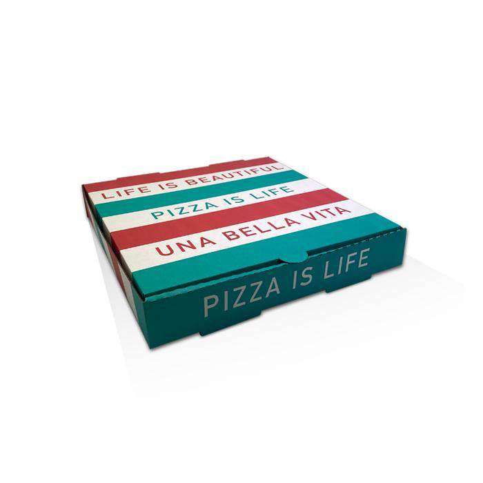 11 inch Pizza Box White Printed 100pc/ctn - Pakio