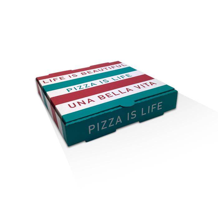 9 inch Pizza Box White Printed 100pc/ctn - Pakio