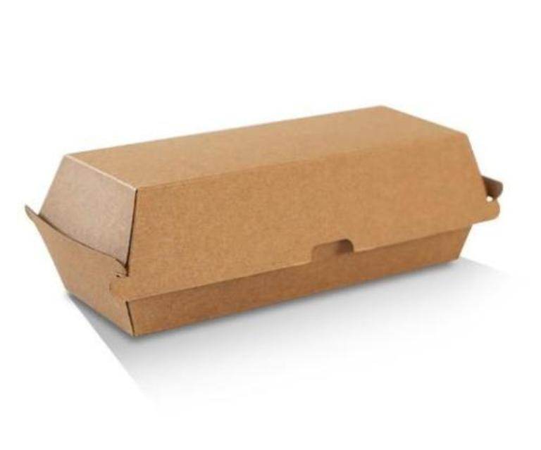 Hot Dog Box - Kraft Corrugated 200pc/ctn - Pakio