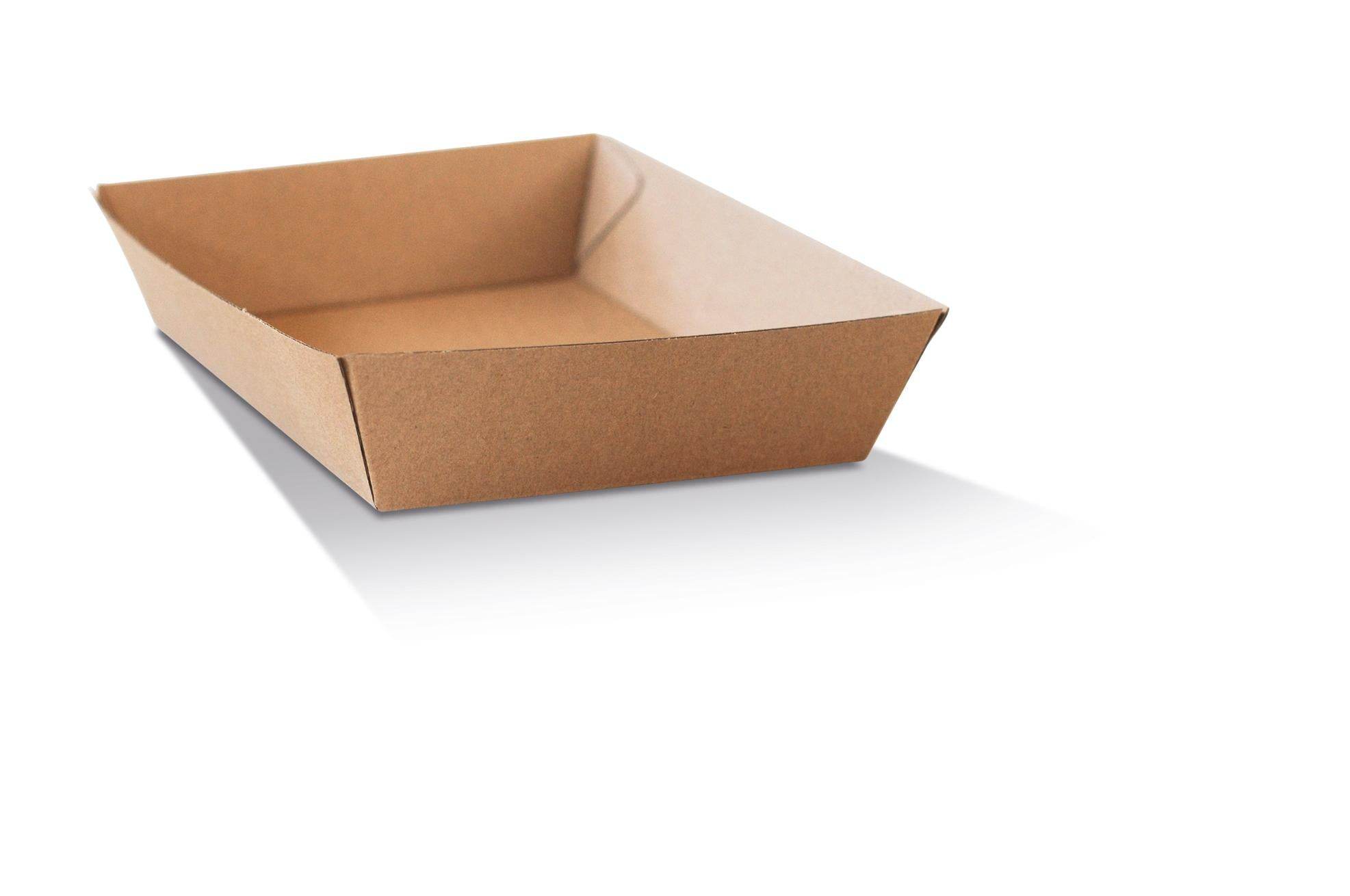 Square Tray Brown Corrugated 250pc/ctn - Pakio