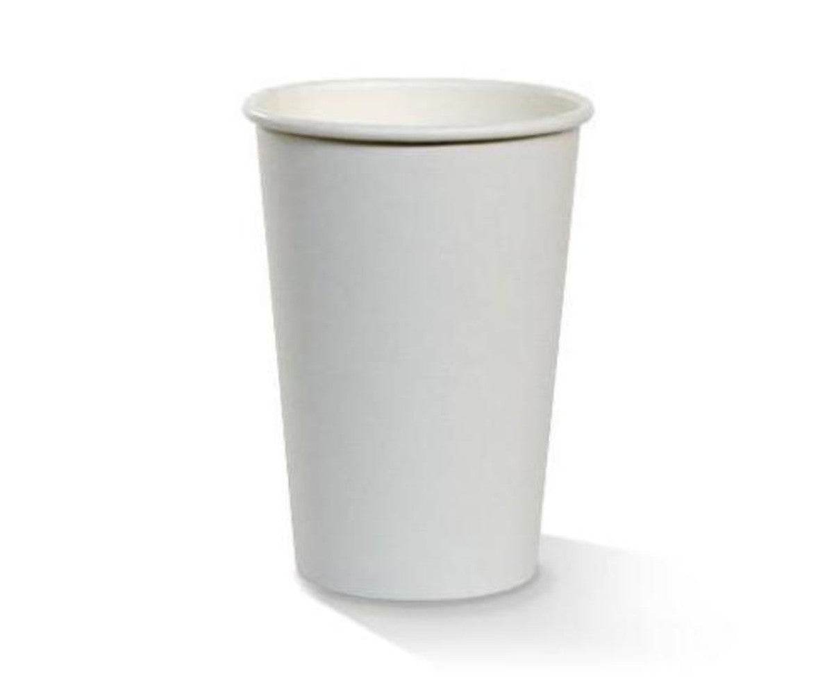 10oz PE Coated Single Wall Paper Coffee Cup/White 1000pc - Pakio