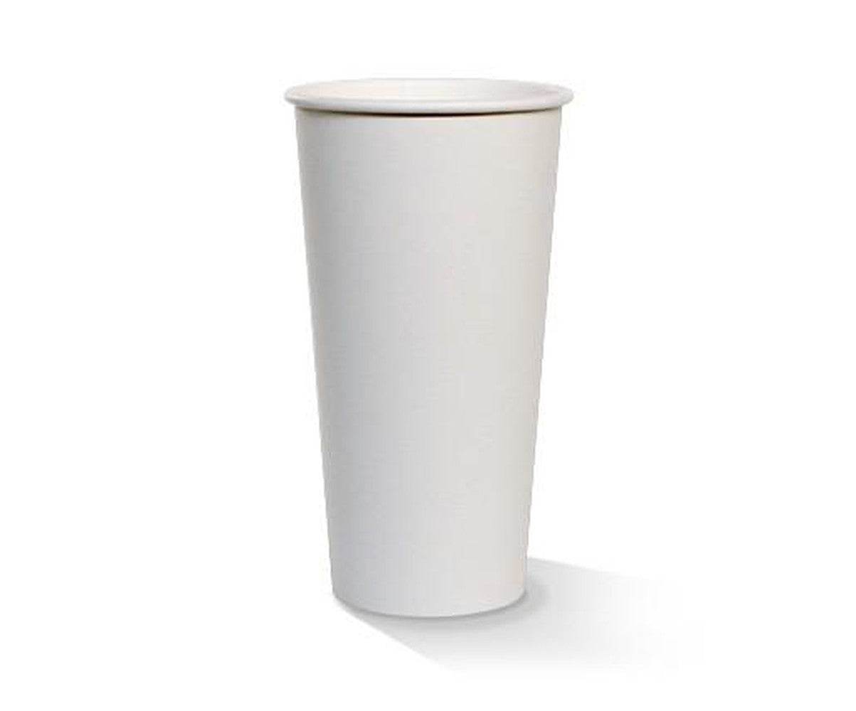 20oz PE Coated Single Wall Paper Coffee Cup/White 1000pc - Pakio