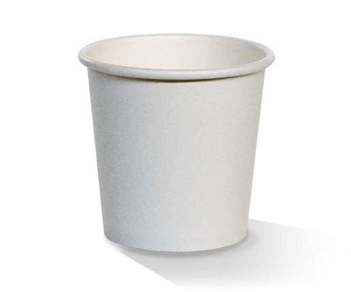 4oz PE Coated Single Wall Paper Coffee Cup / White 1000pc - Pakio