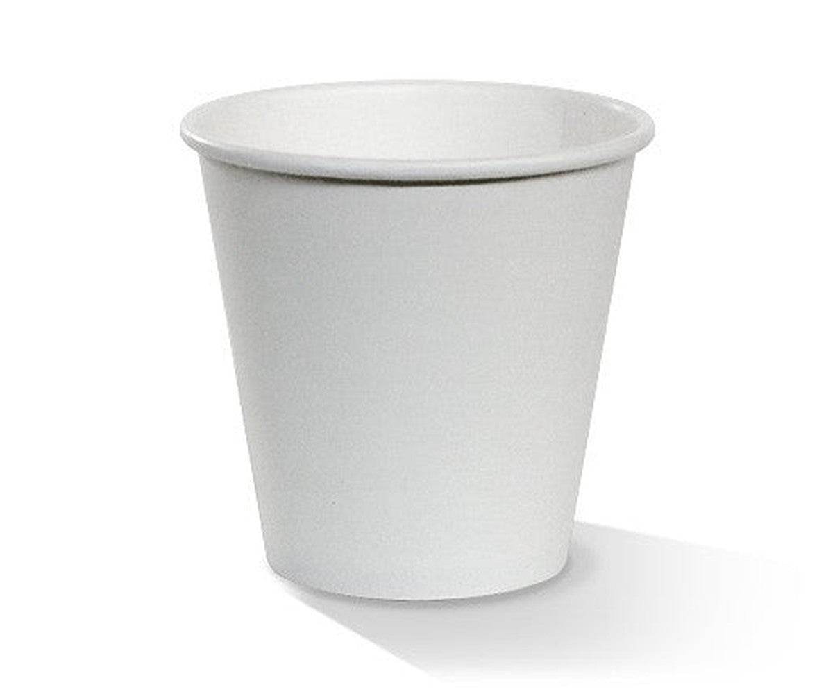 8*oz PE Coated Single Wall Paper Coffee Cup/White 1000pc - Pakio
