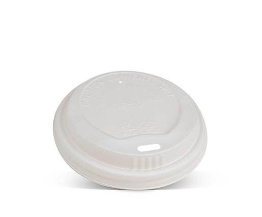 CPLA Lid- 6/8/10/12*oz 80mm White 1000pc - Pakio