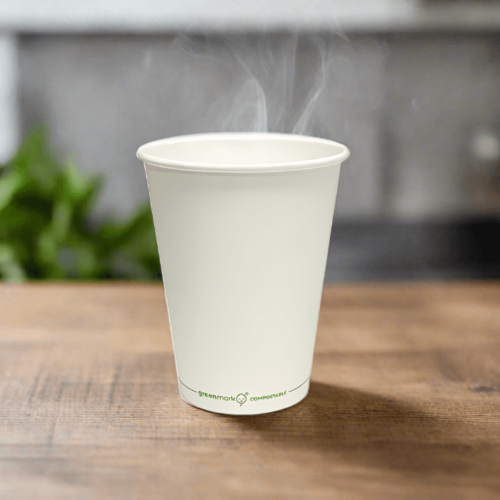 Greenmark® 12oz PLA Coated SW Cup/ White 100-1000pc - Pakio