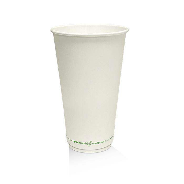 16oz PLA Coated DW Cup 80mm/White 500pc - Pakio