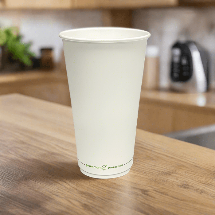 16oz PLA Coated DW Cup 80mm/White 500pc - Pakio
