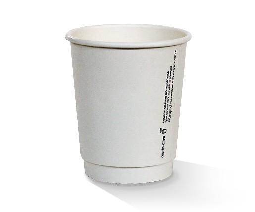 8oz PLA Coated DW Cup 80mm/White 500pc - Pakio