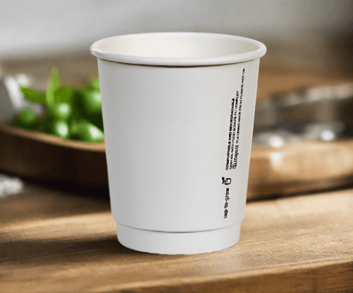 8oz PLA Coated DW Cup 80mm/White 500pc - Pakio