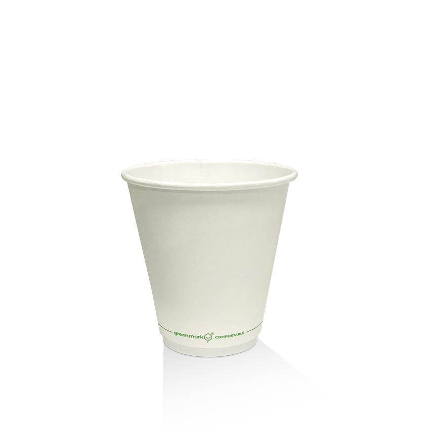8*oz PLA Coated DW Cup 90mm/White 500pc - Pakio