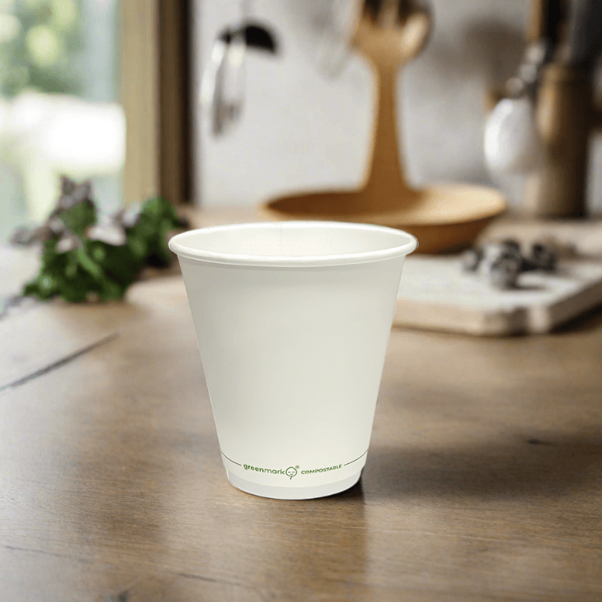 8*oz PLA Coated DW Cup 90mm/White 500pc - Pakio