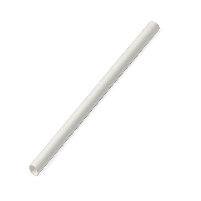Paper Straw Bubble Tea-Plain White 1000pc/ctn - Pakio