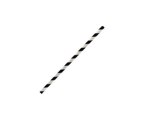 Cocktail Paper Straw - Black Strip 2500pc/ctn - Pakio