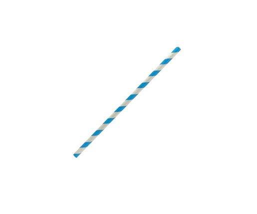 Cocktail Paper Straw - Blue Stripe 2500pc/ctn - Pakio
