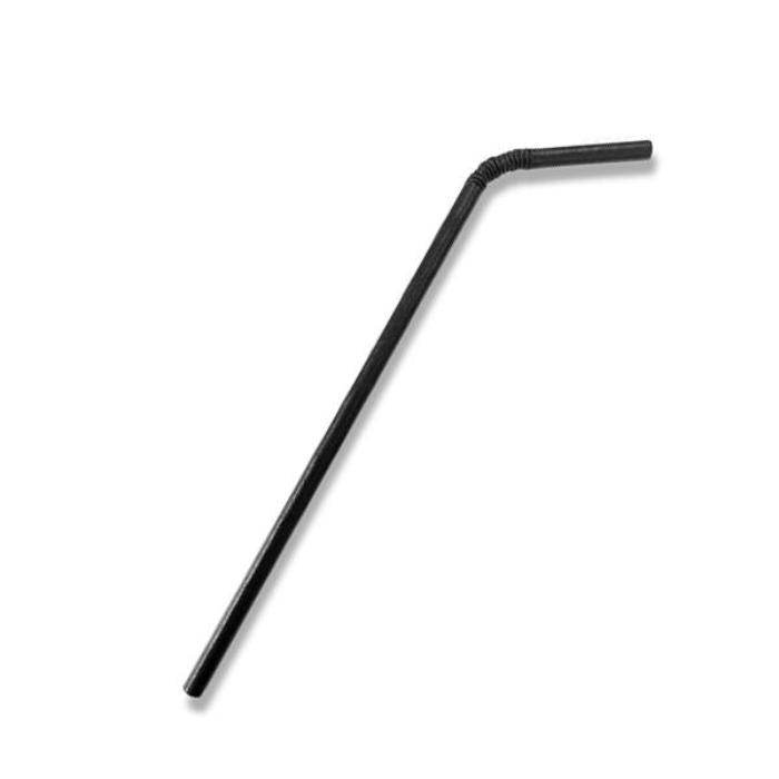 Paper Straw Flexi – All Black 2500pc/ctn - Pakio