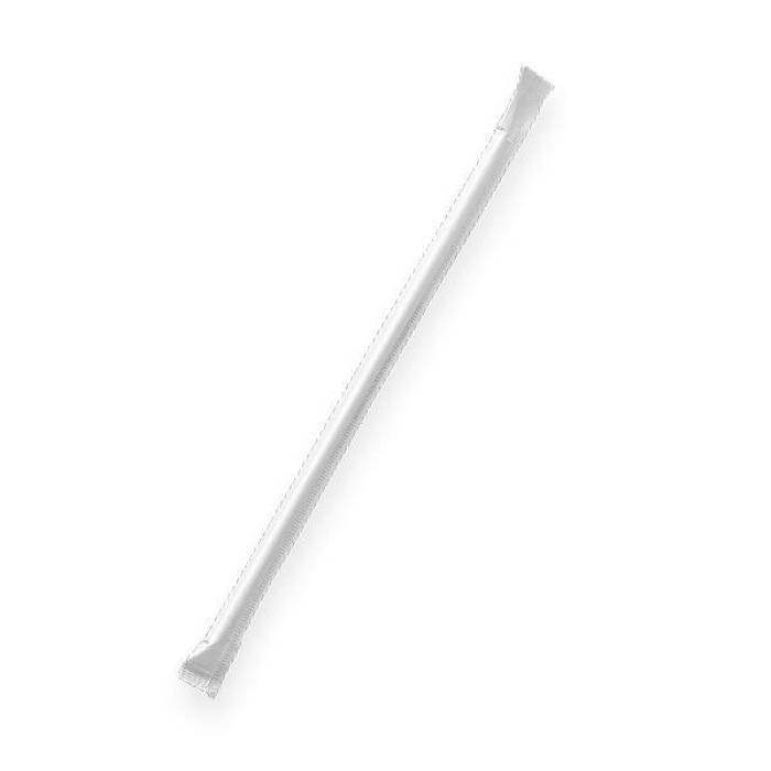 Paper Straw Regular- Flexi Plain White-Individually Wrapped 2500pc/ctn - Pakio