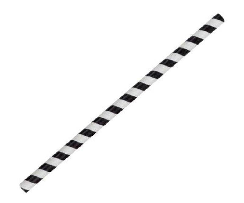 Paper Straw Jumbo- Black Stripe 2500pc/ctn - Pakio