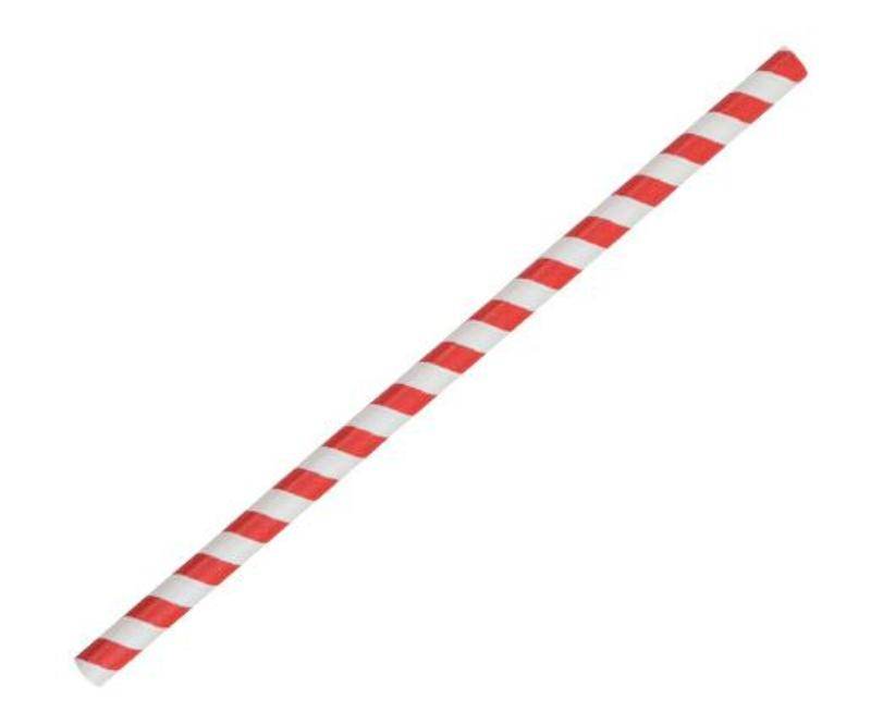 Paper Straw Jumbo- Red Stripe 2500pc/ctn - Pakio