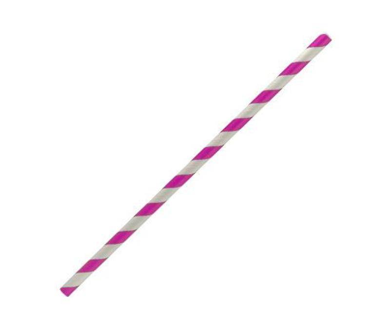Paper Straw Regular - Pink Stripe 2500pc/ctn - Pakio