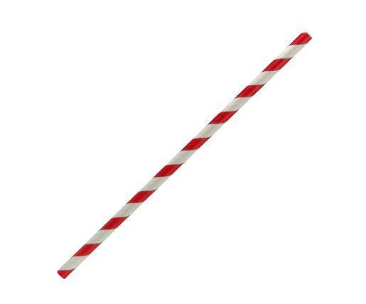Paper Straw Regular - Red Stripe 2500pc/ctn - Pakio