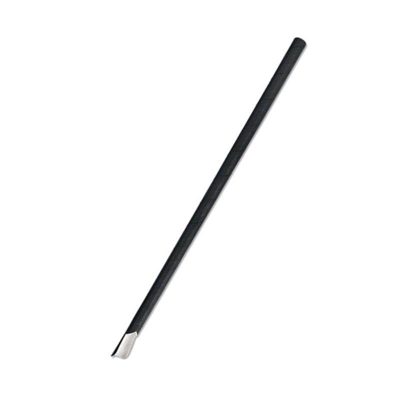 Paper Straw Spoon – All Black 2500pc/ctn - Pakio