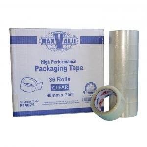 48mm x 75m Clear Packaging Tape 36 rolls/ctn - Pakio