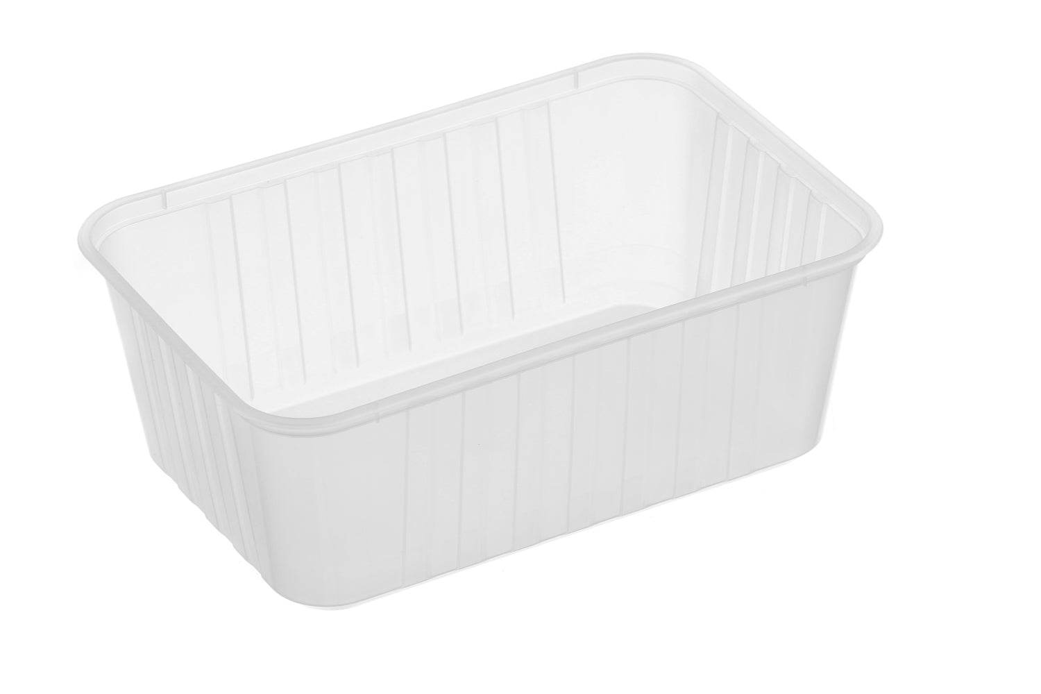1000ml Ribbed Rectangular Container Natural 500pcs/ctn - Pakio