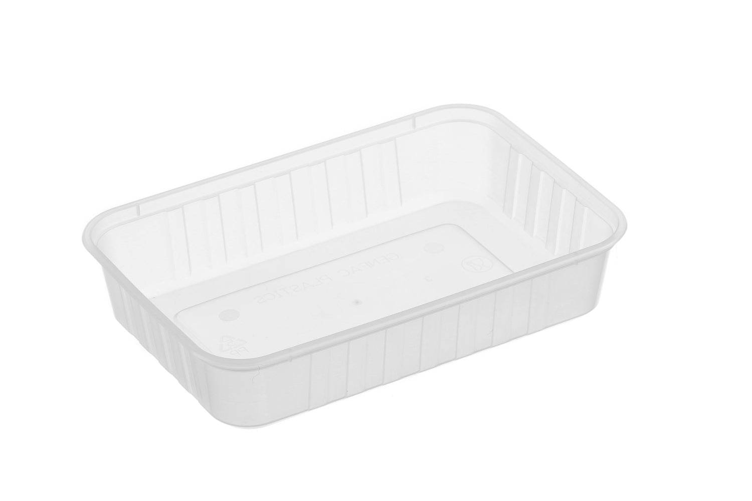 500ml Ribbed Rectangular Container Natural 500pcs/ctn - Pakio