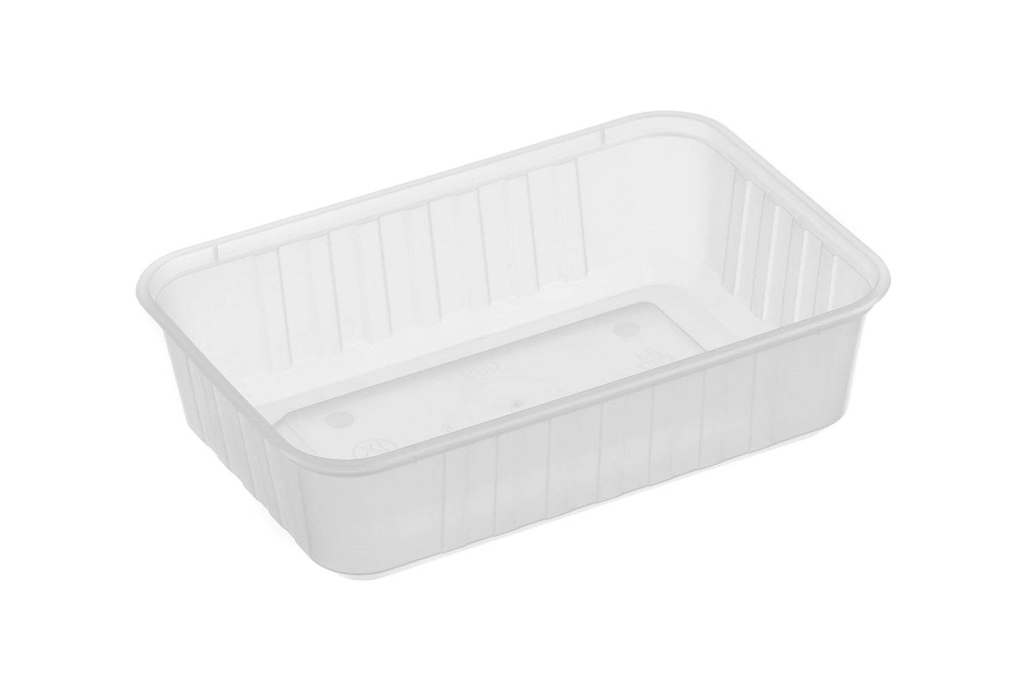 680ml Ribbed Rectangular Container Natural 500pcs/ctn - Pakio