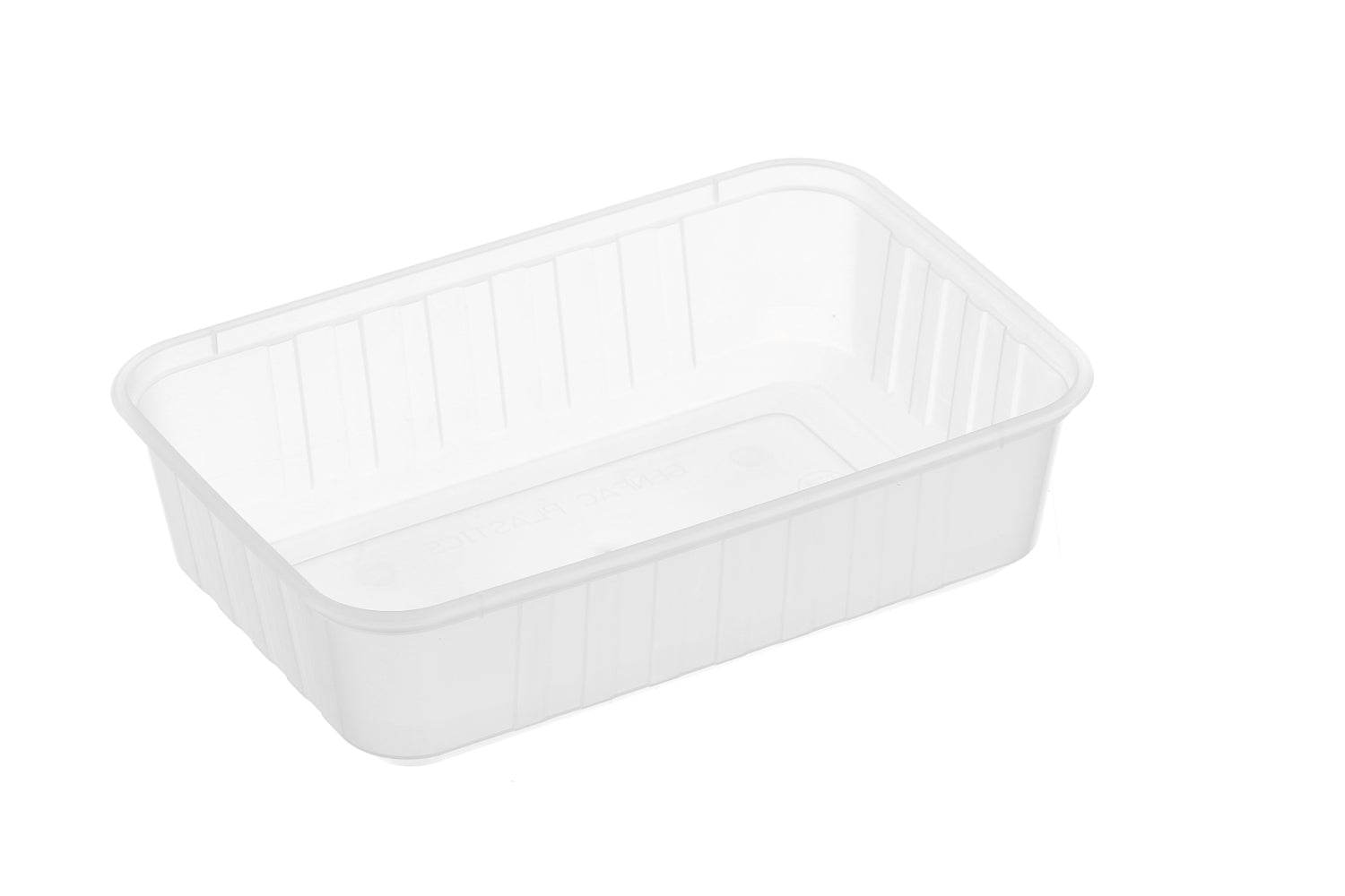 750ml Ribbed Rectangular Container Natural 500pcs/ctn - Pakio