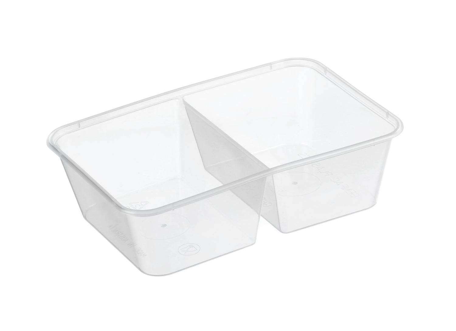 650ml Two Compartment Rectangular Container 500pcs/ctn - Pakio