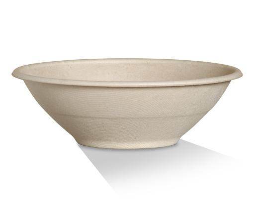 40oz Unbleached Sugarcane Bowl 500pc - Pakio