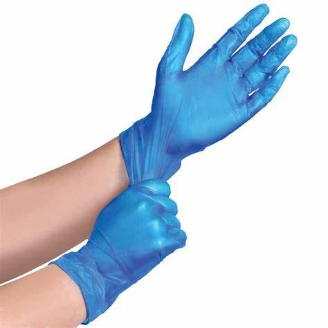 Blue Disposable Vinyl Gloves Powder Free - X-Large 100-1000pc - Pakio