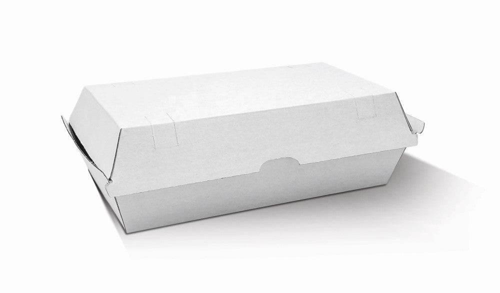 Snack Box Large - White Corrugated 200pc/ctn - Pakio