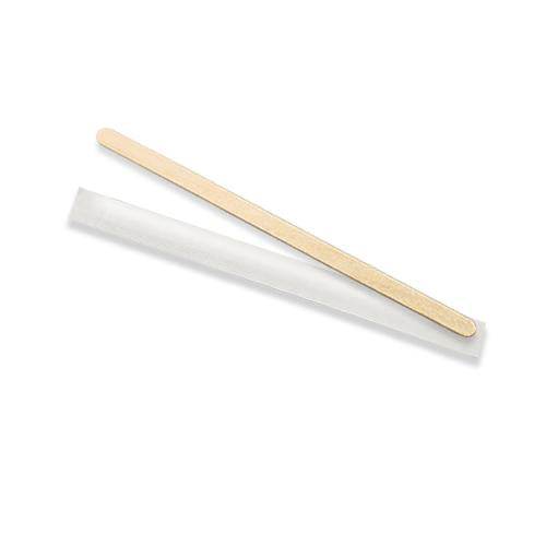 140mm Wooden Coffee Stirrer - individually wrapped 5000pc/ctn - Pakio
