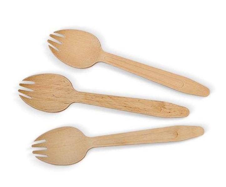 165mm Wooden Spork 2000pc/ctn - Pakio