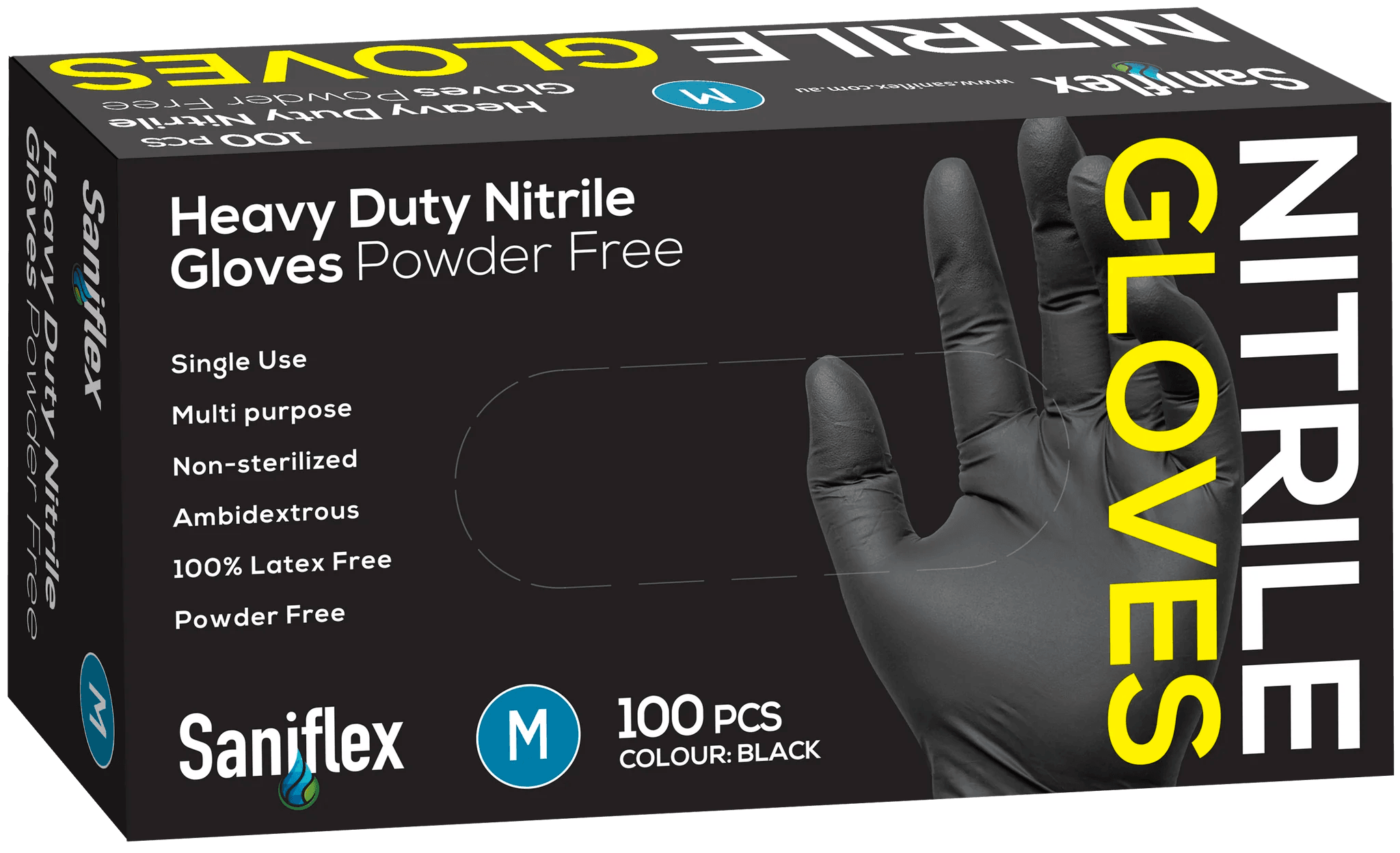 Black Powder Free HD Nitrile Gloves MLXL 100-1000pcs - Pakio